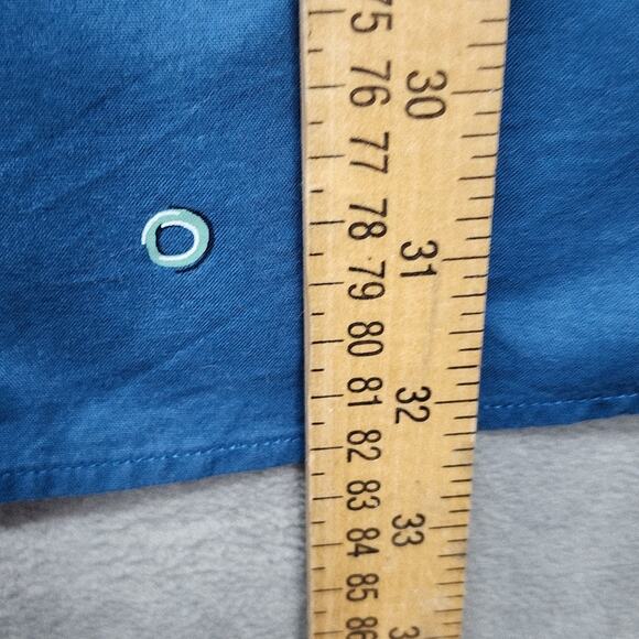 American Eagle Mens XXXL Button Down Shirt Blue Circle Print Short Sleeve Cotton - Picture 9 of 9